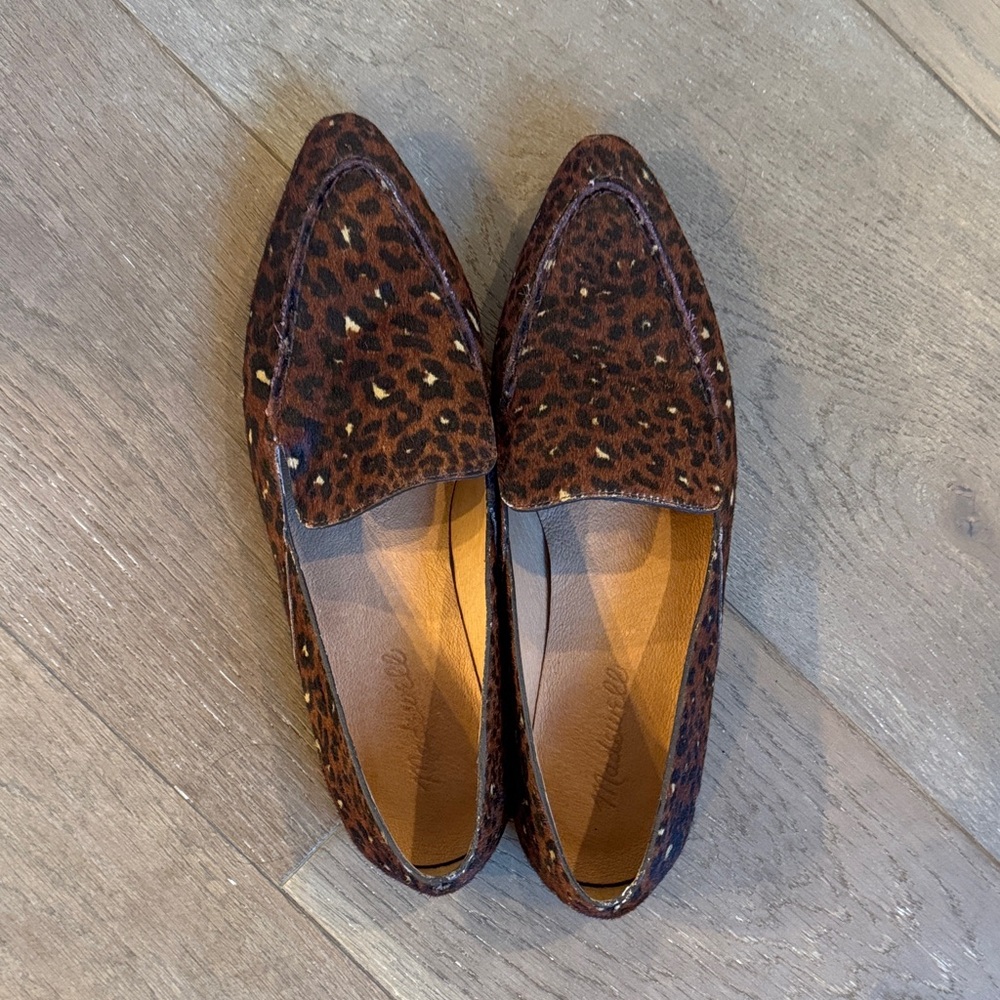 Madewell Leopard Print Loafers Flats 7.5 Pointed Toe